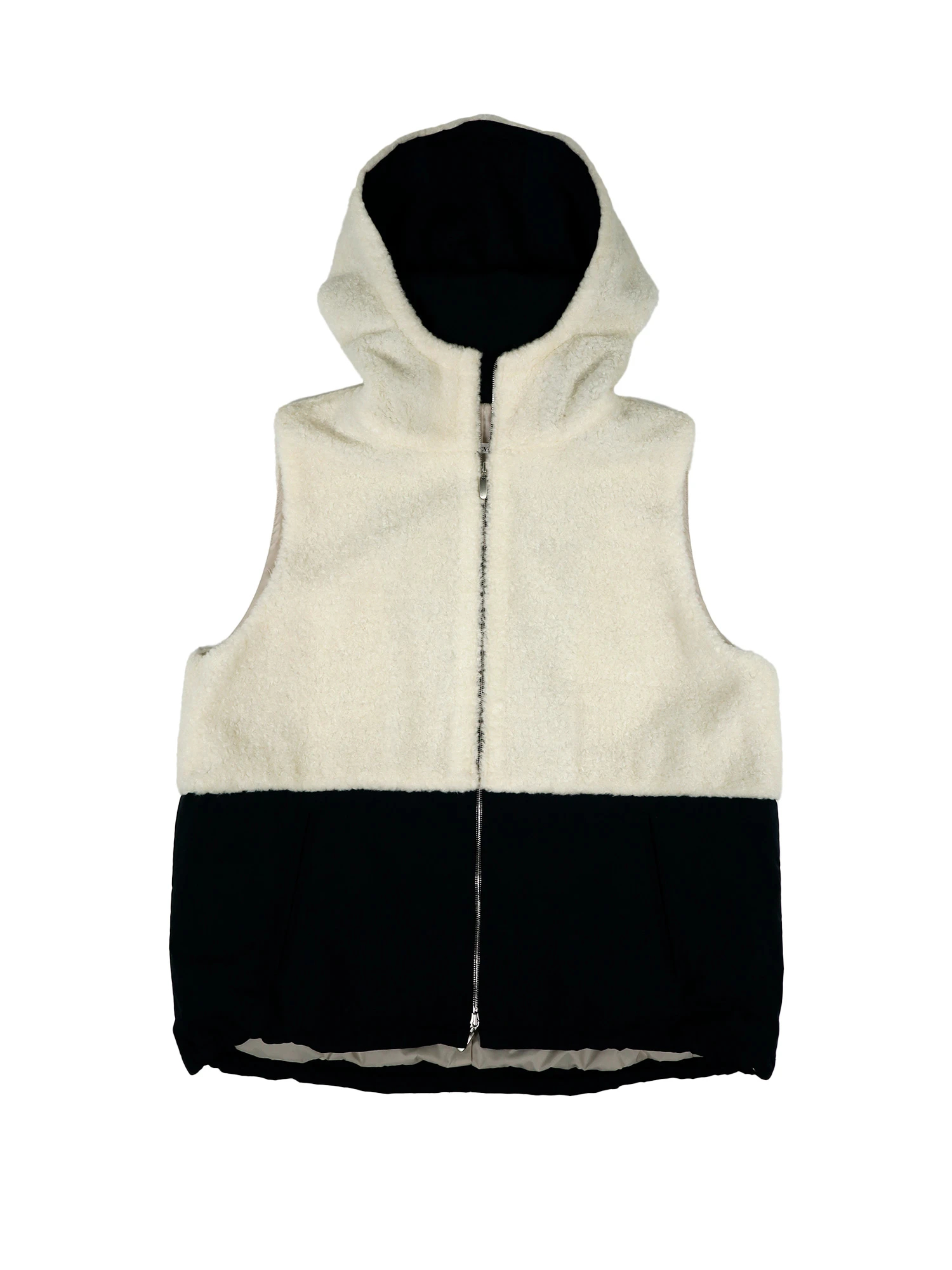 ボア配色ベスト / blancvert（ブランベール）｜woollen online store