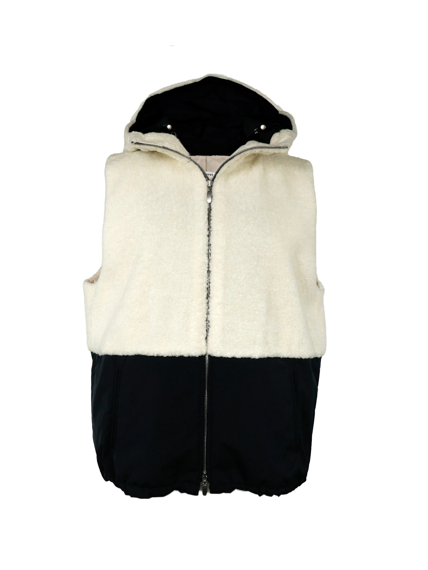 ボア配色ベスト / blancvert（ブランベール）｜woollen online store