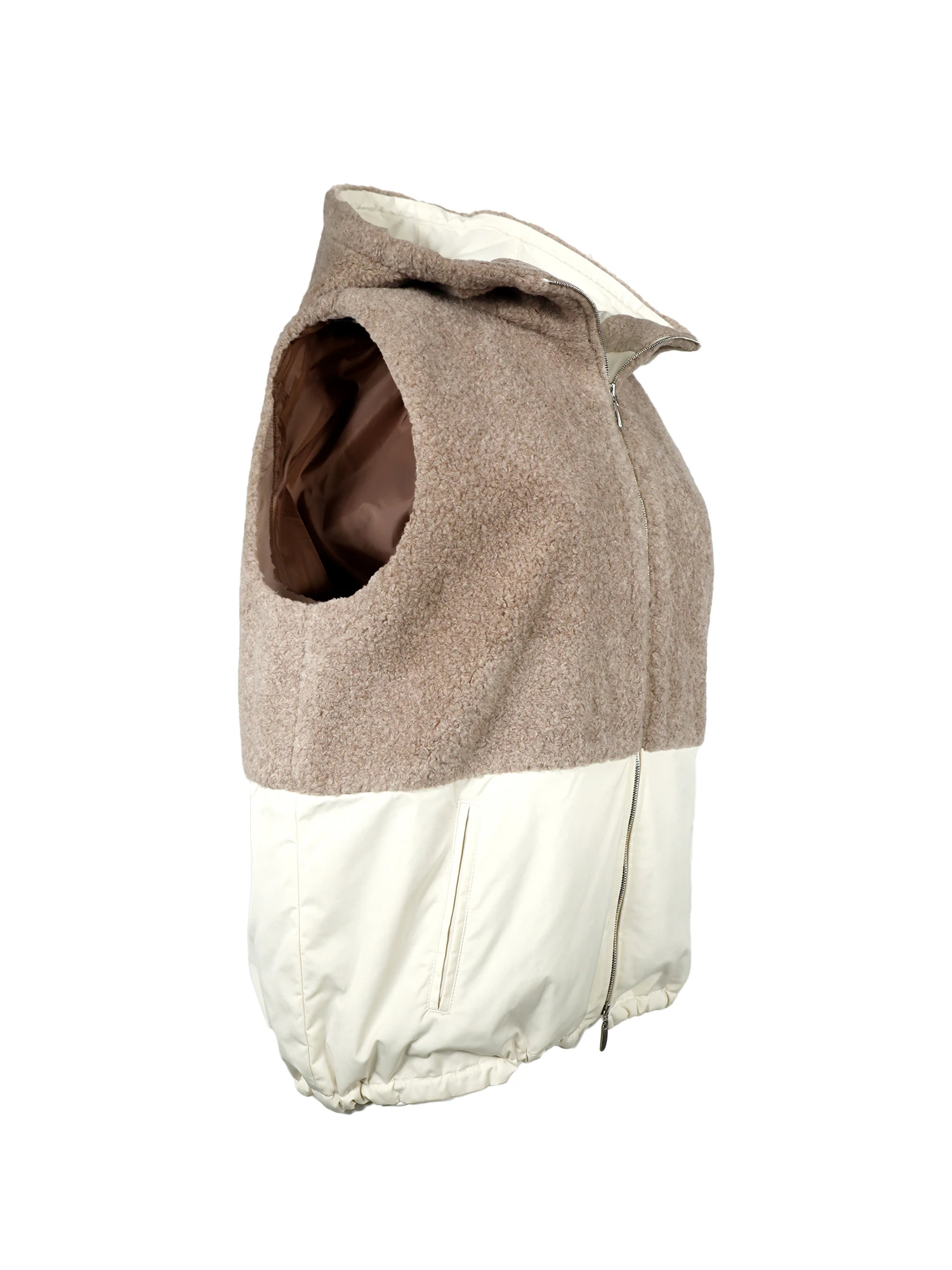 ボア配色ベスト / blancvert（ブランベール）｜woollen online store