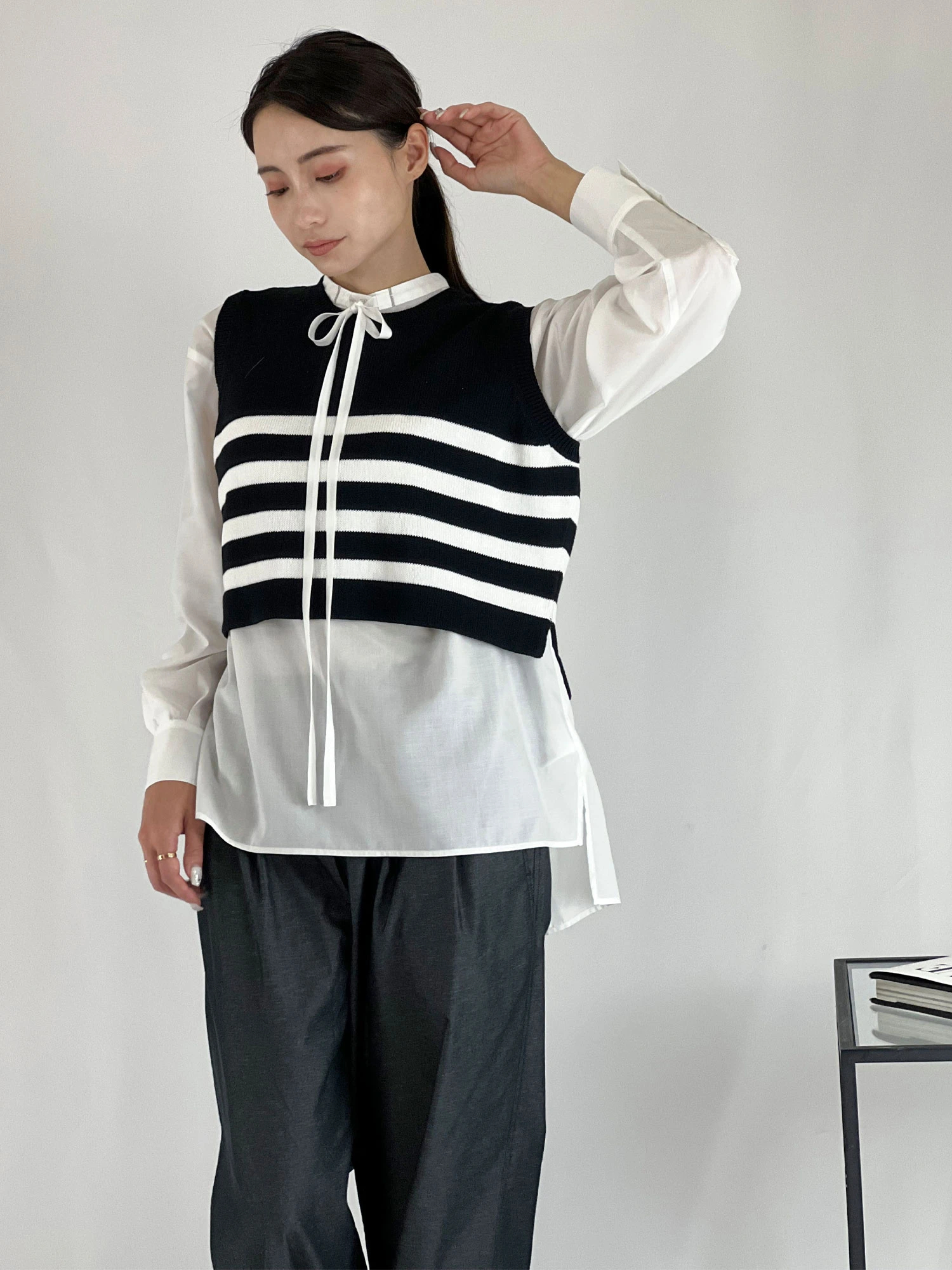 ロングリボンブラウス / blancvert（ブランベール）｜woollen online 