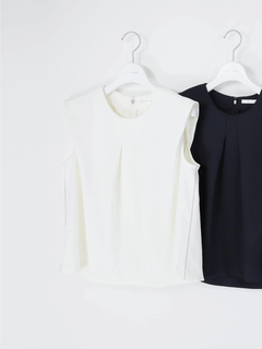 【新品】blanc vert ブランベール　リバーシブル　コットンベスト 新品】blanc vert ブランベール リバーシブル コットンベスト