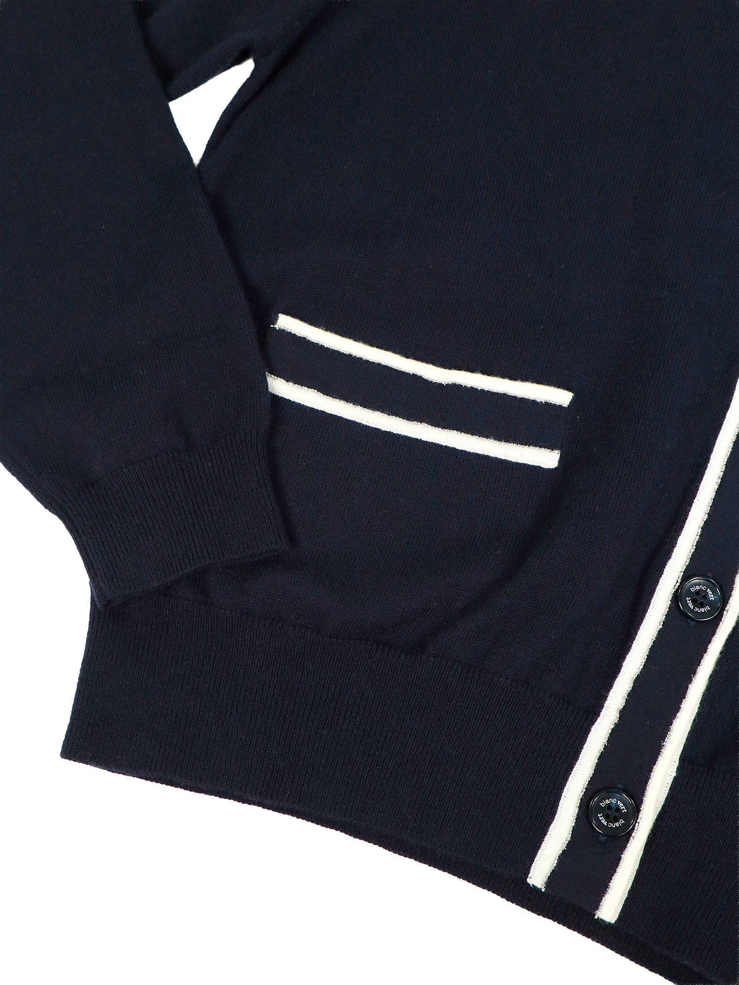 2025AW 新作】配色使いVネックカーディ / blancvert（ブラン