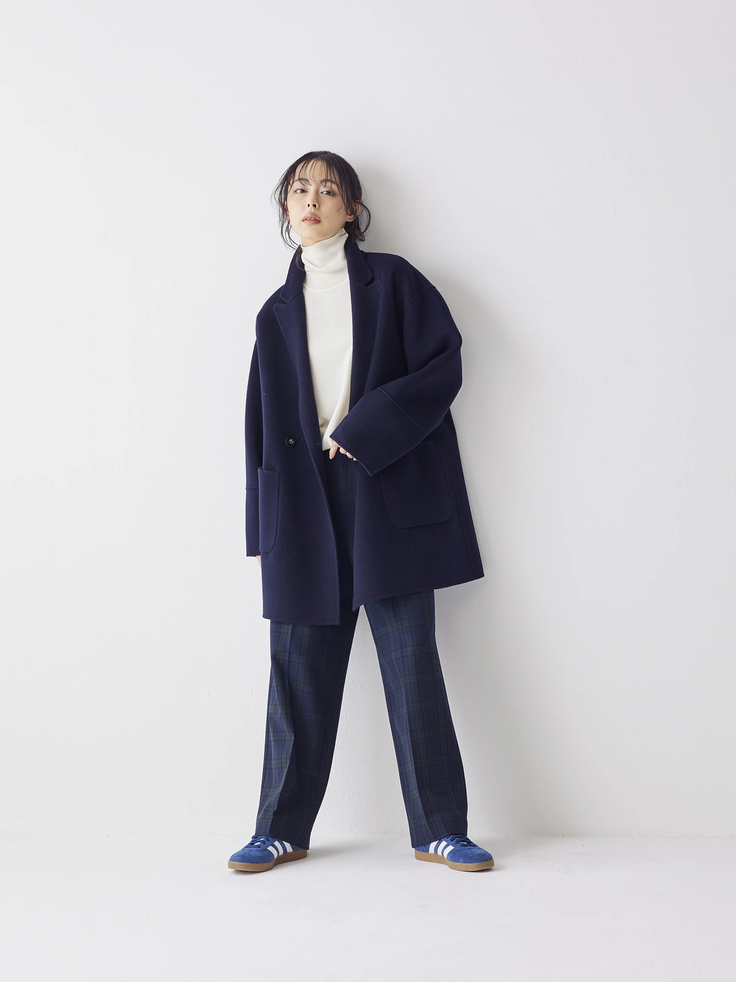 2025AW 新作】ウールリバーハーフコート / blancvert（ブランベール