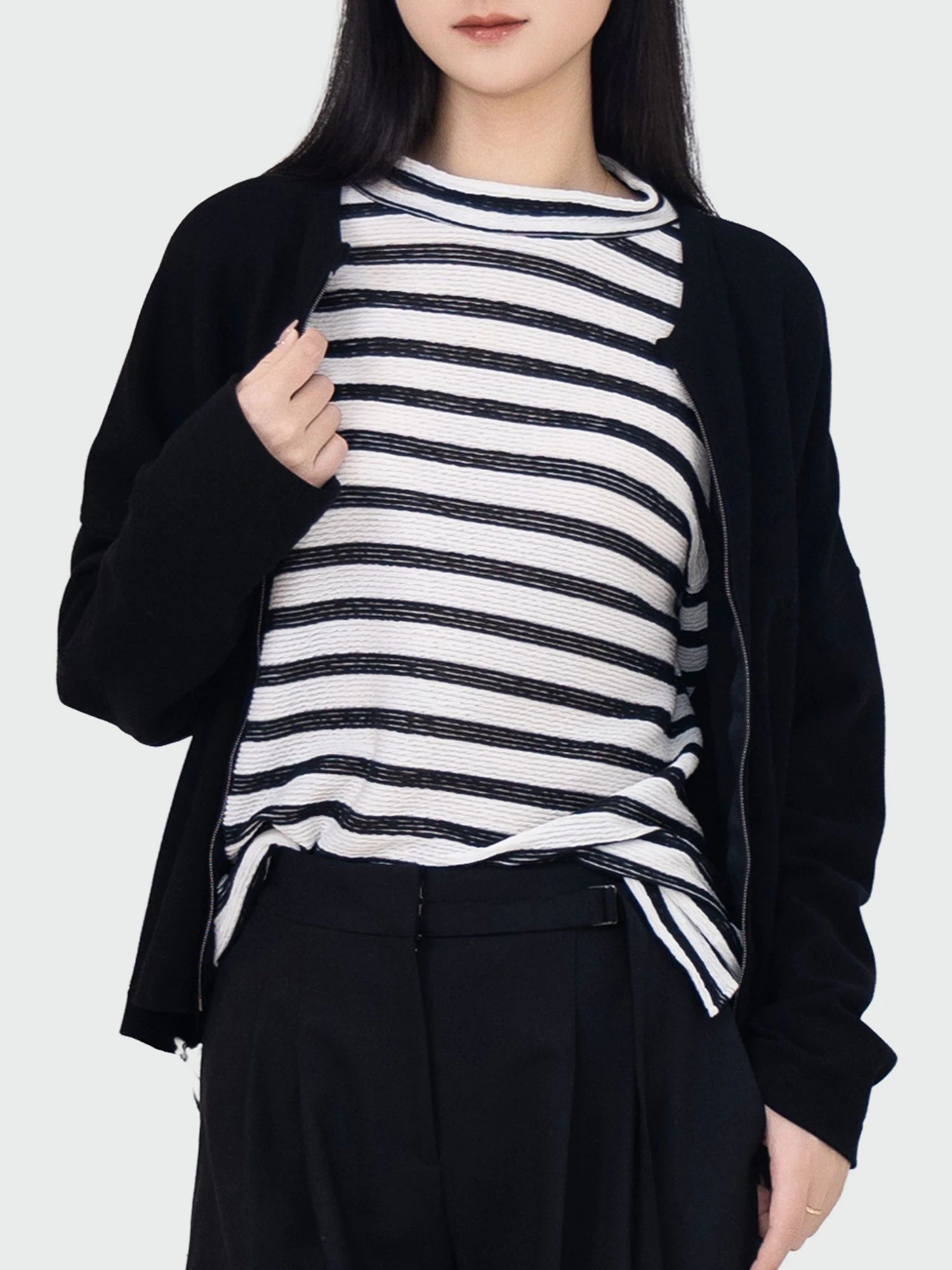 2025AW 新作】ボーダーハイネックカットソー / blancvert