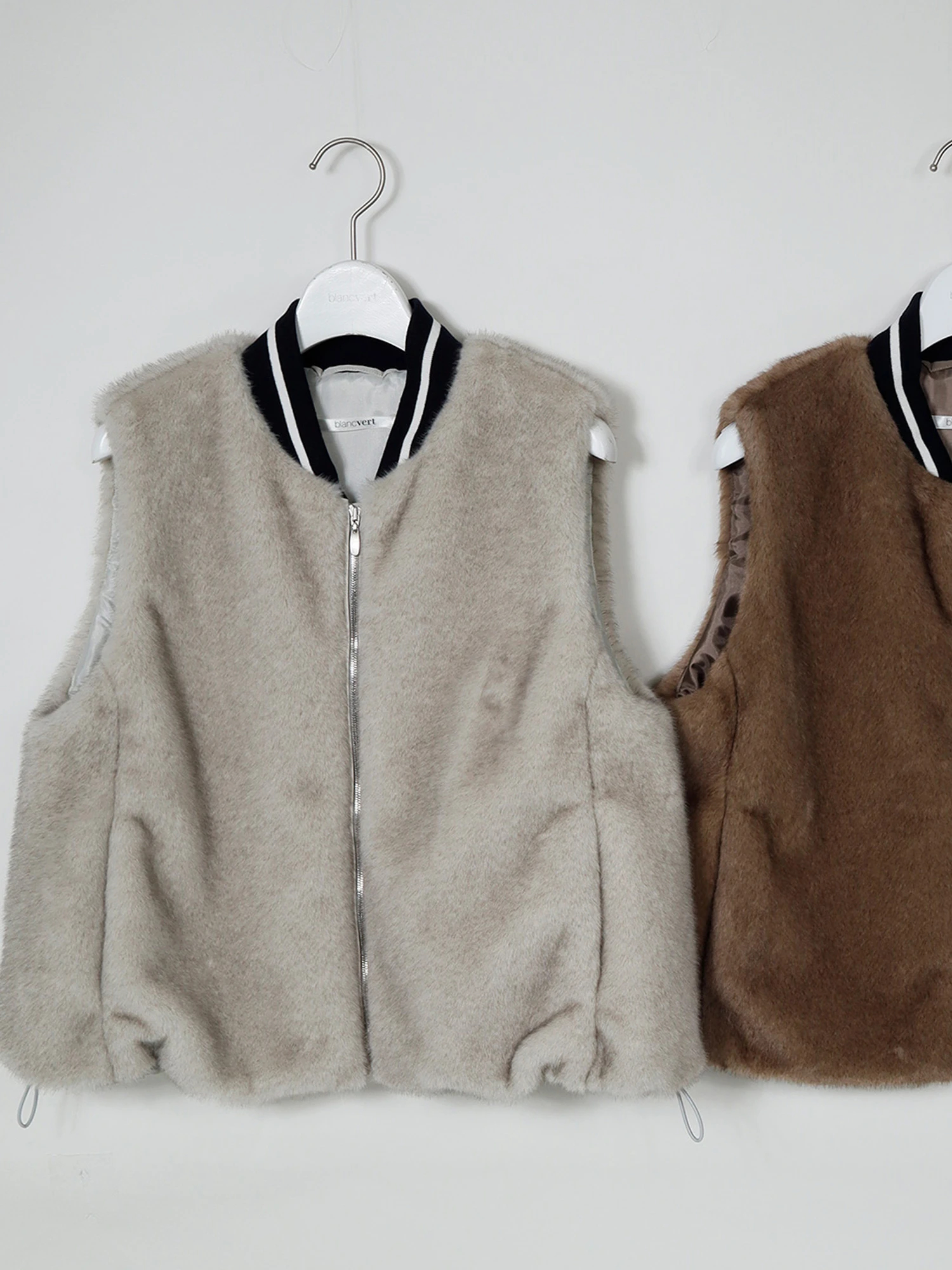 ブランベール blancvert ダウンベスト 2025AW 新作】フェイクミンクジップベスト / blancvert（ブランベール