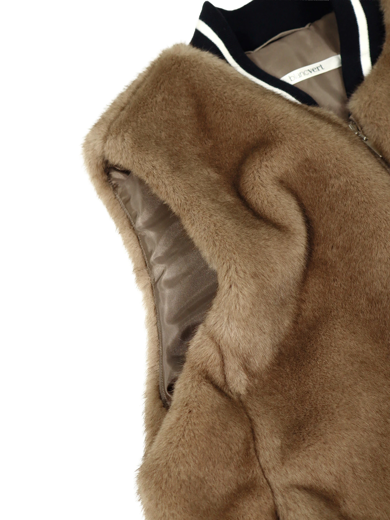 2025AW 新作】フェイクミンクジップベスト / blancvert（ブランベール