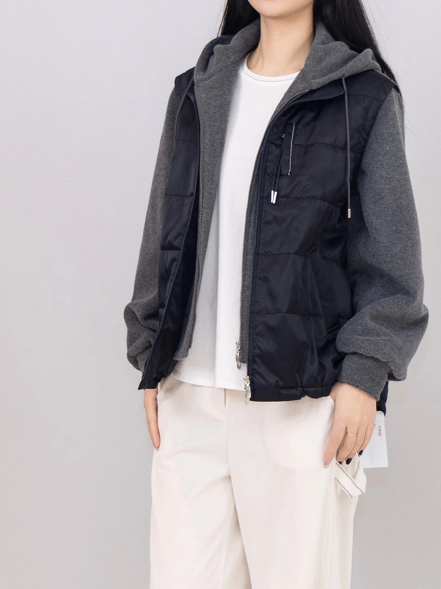 美品 blancvert ブランベール ダウンベスト ミドル丈 フード 2way 2025AW】2WAYキルトベストパーカー / blancvert（ブランベール