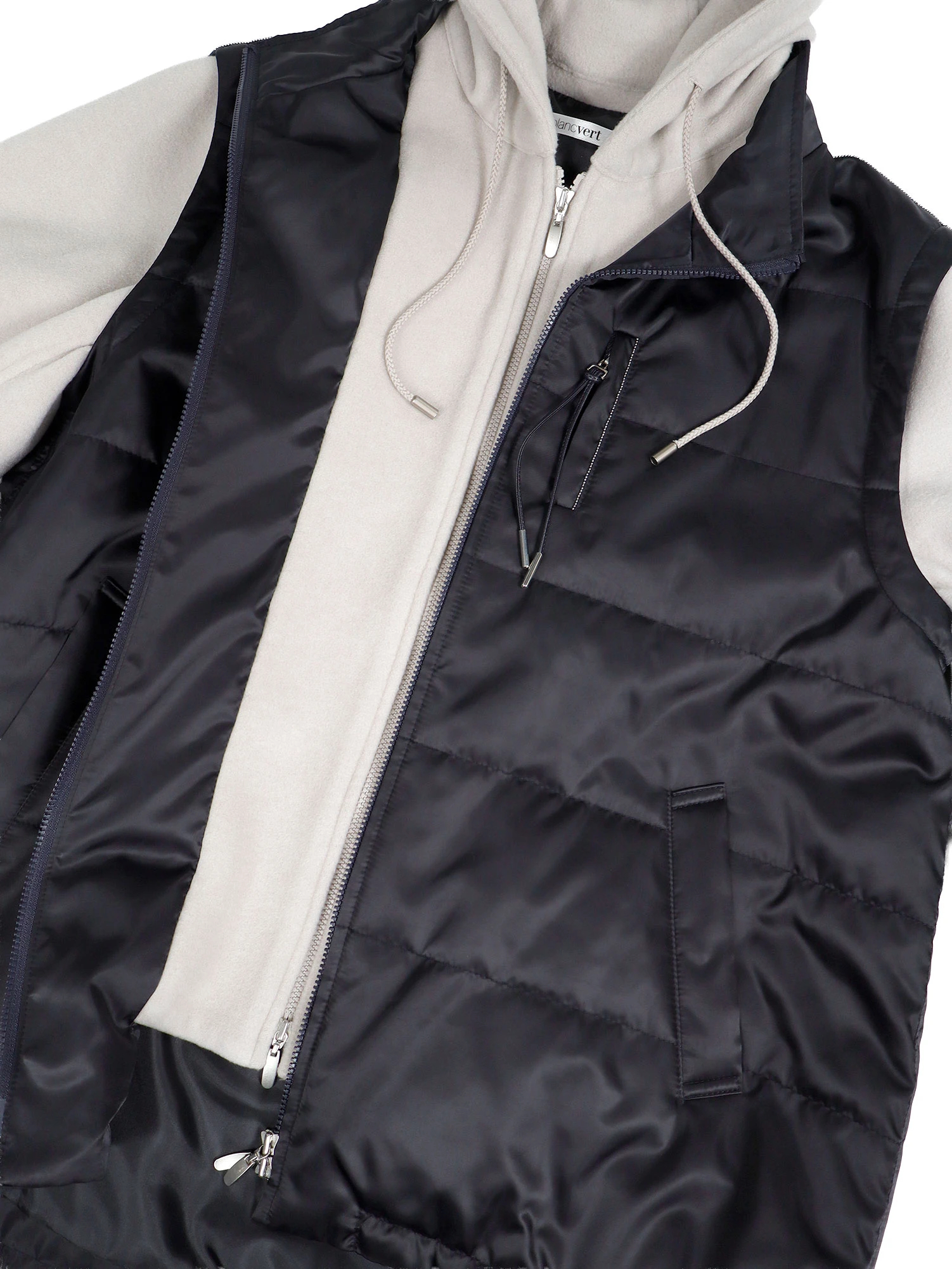 ブランベール blanc vert 即完売品 羊皮ダブルジップフードベスト 38