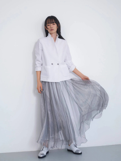 blancvert(ブランベール) ブルゾン ジップアップアイボリー×シルバー 2025AW】エンボススタジャン / blancvert（ブランベール）｜woollen