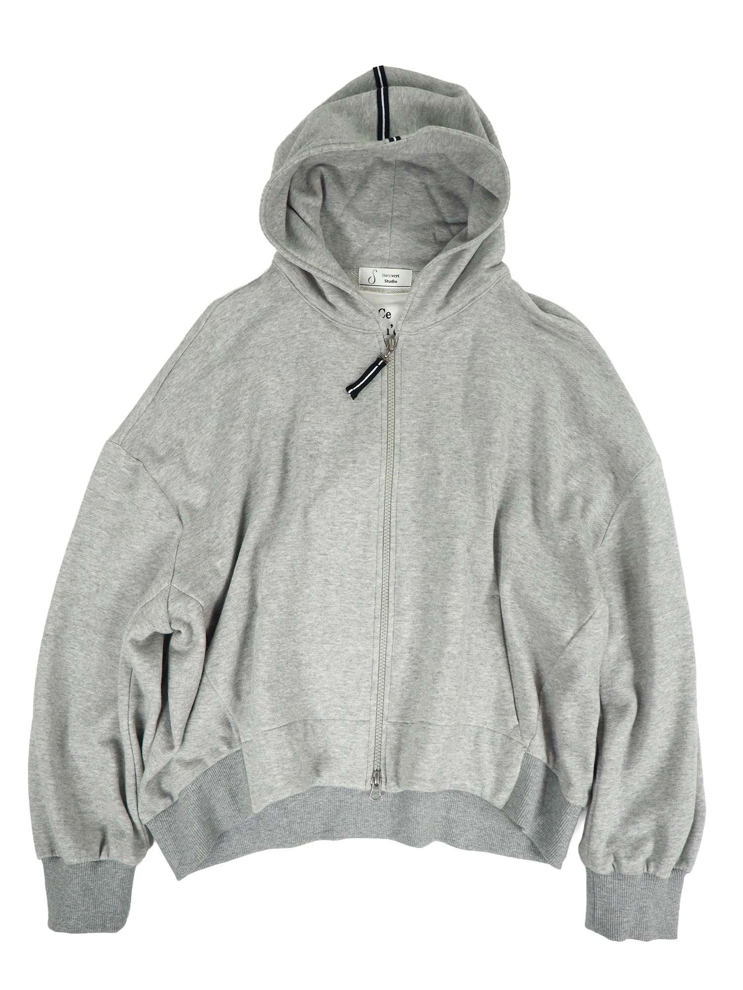 blancvert(ブランベール) ブルゾン ジップアップアイボリー×シルバー 2026SS 新作】裏毛パーカー / blancvert（ブランベール）｜woollen