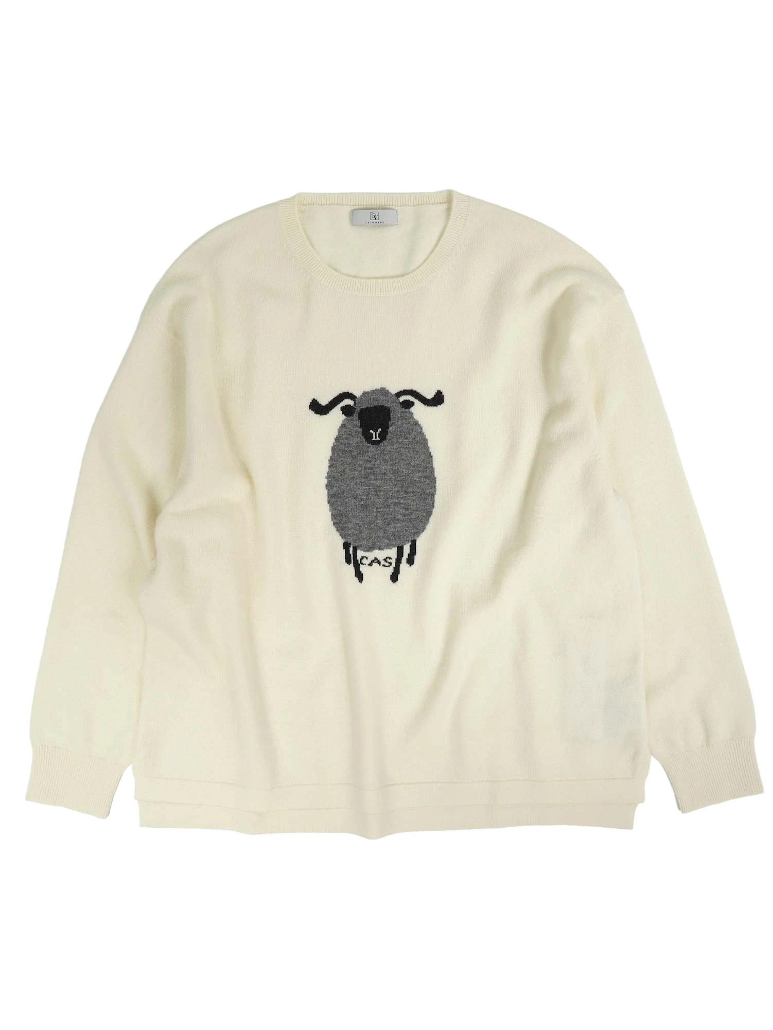 カシミヤインターシャクルーセーター / blancvert（ブランベール