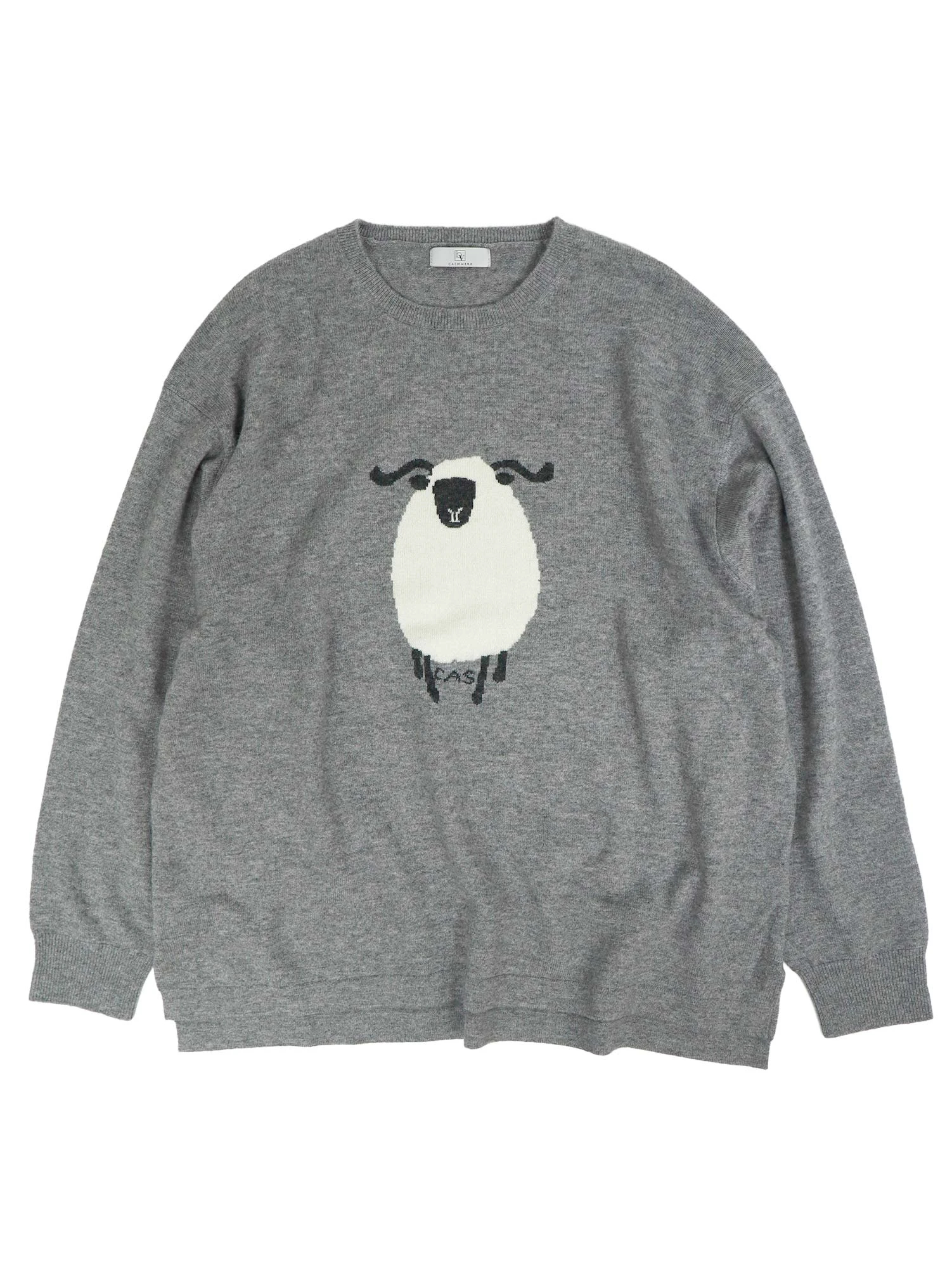 カシミヤインターシャクルーセーター / blancvert（ブランベール