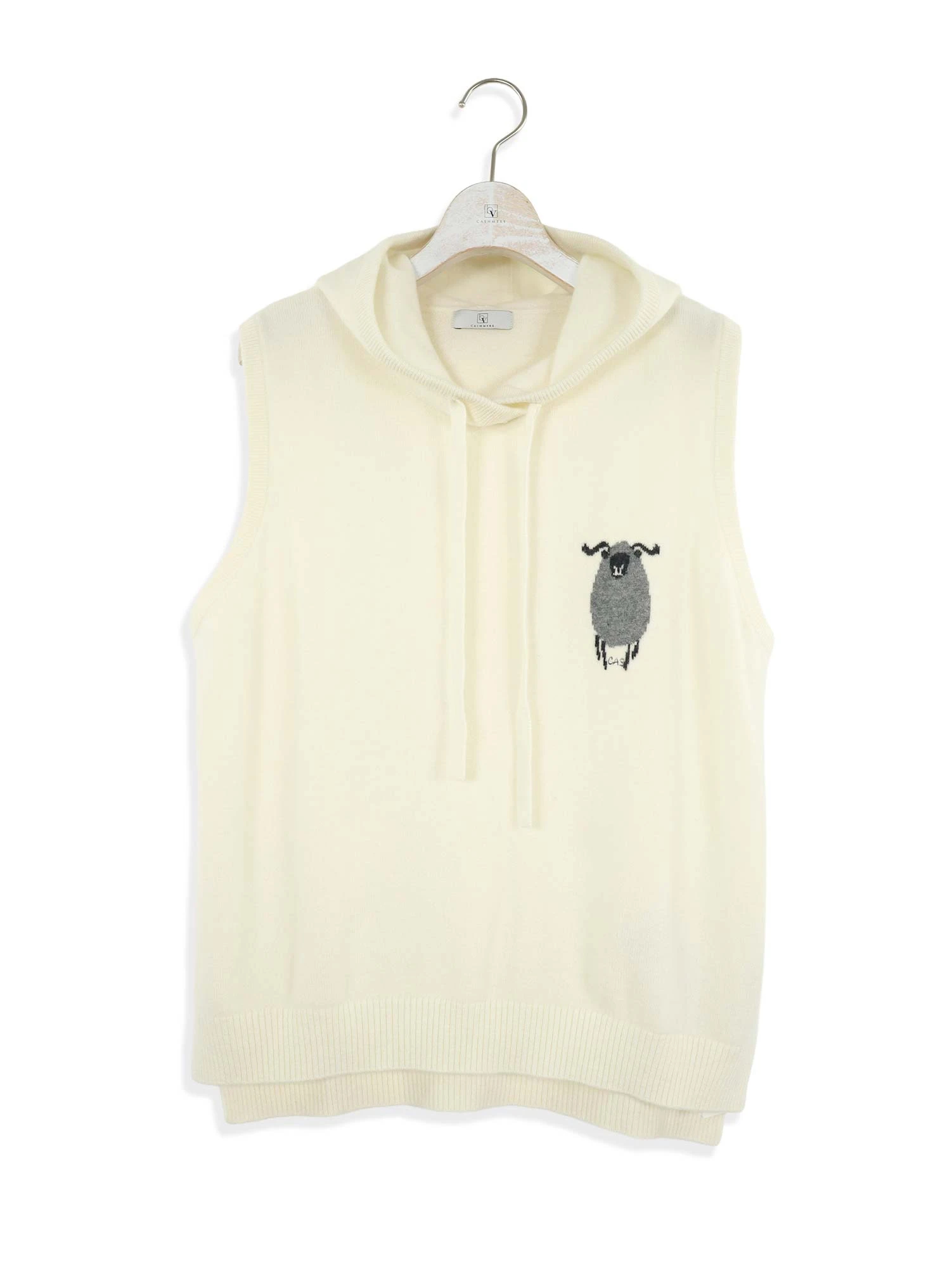 カシミヤインターシャフードベスト / blancvert（ブランベール