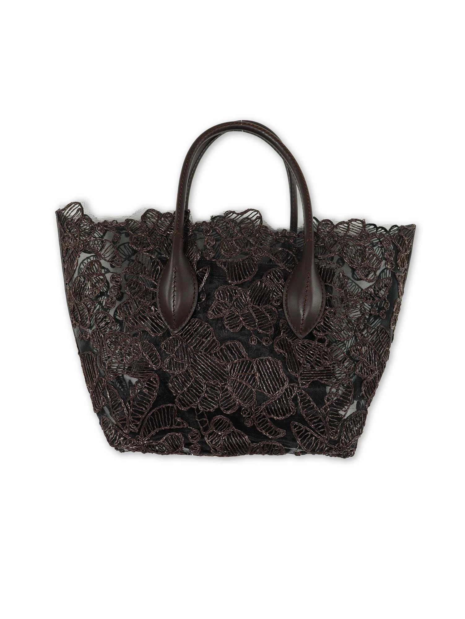 ＊美品【エルマンノシェルビーノ】ジャケット　レース　フリル　ブラック　３８ 2025AW新作】レース ミニトート / ERMANNO SCERVINO（エルマンノ