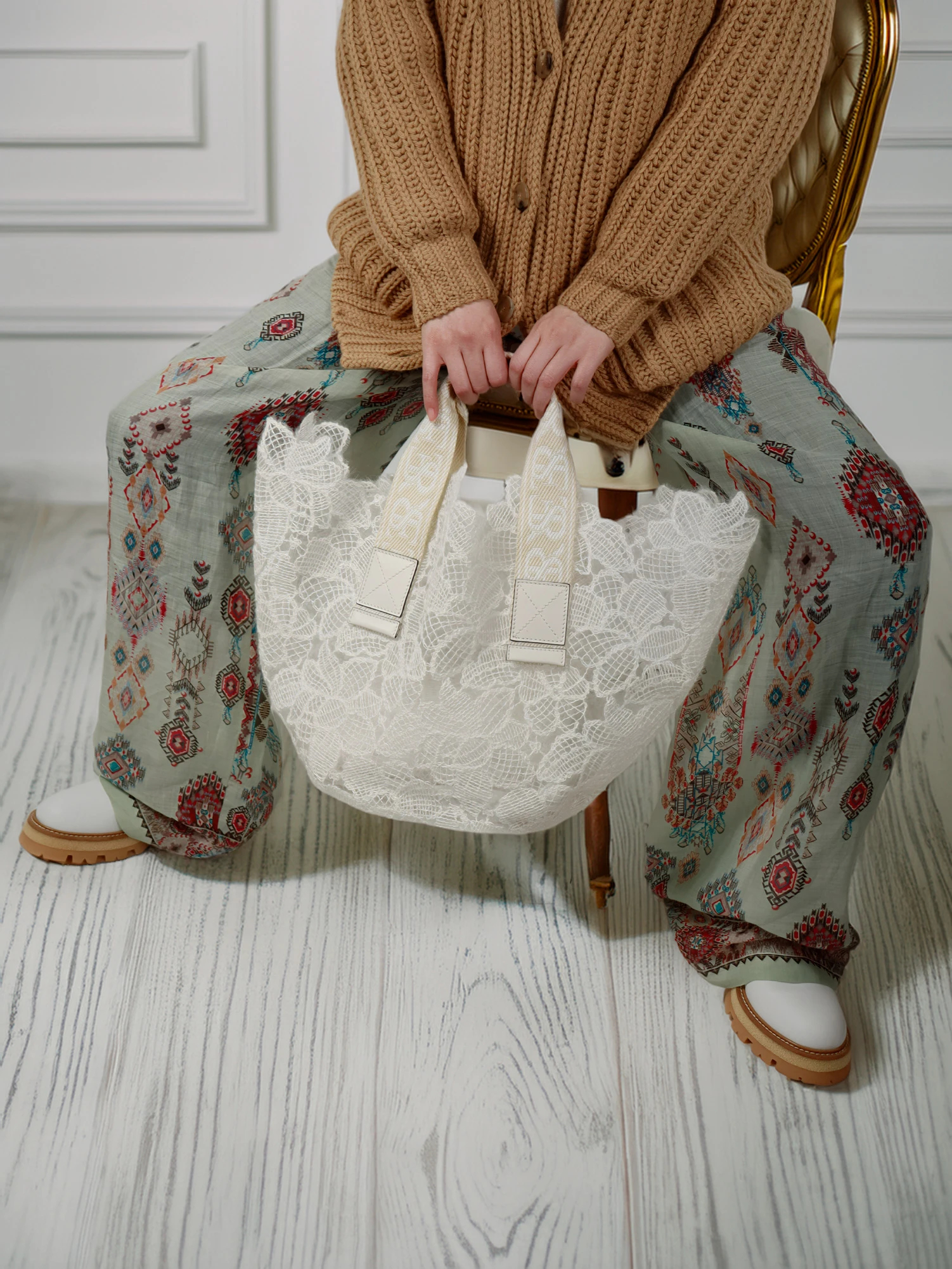 ロゴハンドル モヘアチュールレーストート / ERMANNO SCERVINO